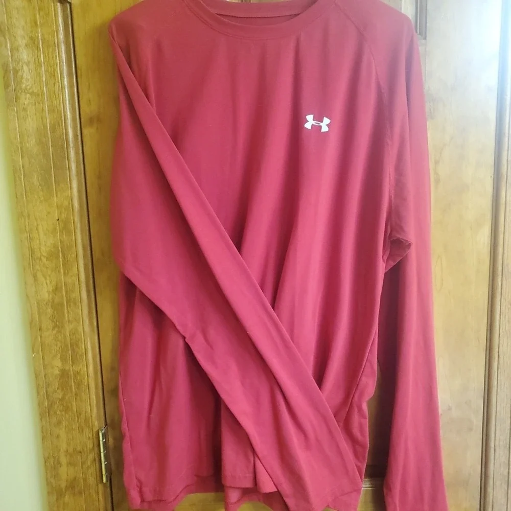 Under Armour Unisex Adult Baselayer Polyester And Spandex Red Sz XL